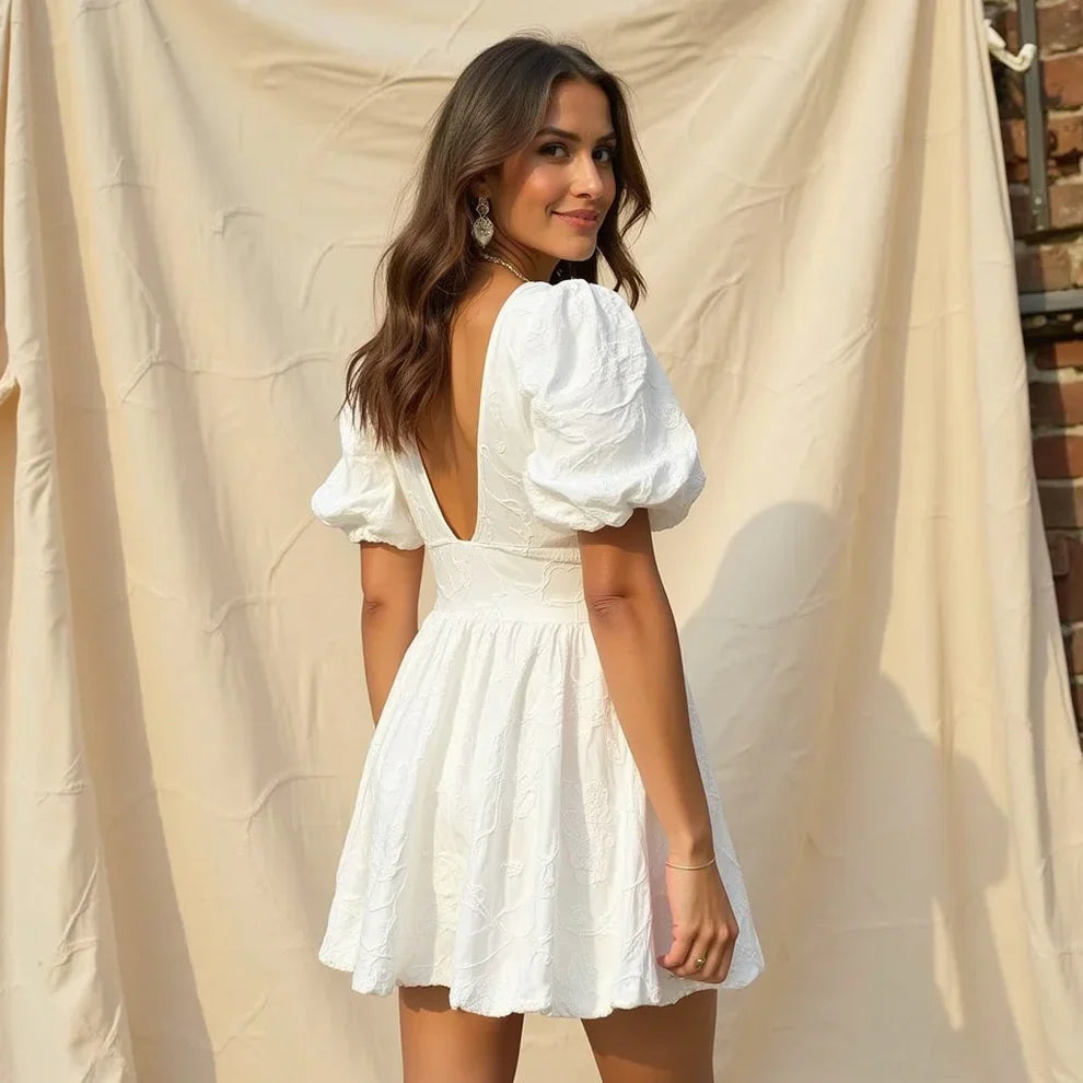 Lara - White Flower Dress