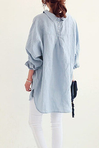 Annia™ | Oversized Linen Blouse 