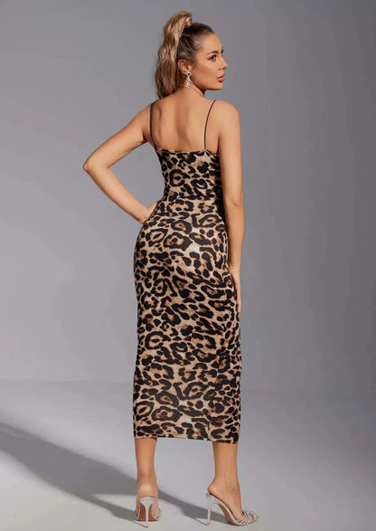 Leodressy™ - Leopard Print Midi Jurk