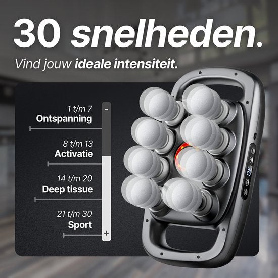 RecoverX™ – Diepe Spierherstel Massagegun (30 Niveaus, 3 Modi)