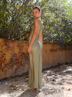 Seraphina Satin One-Shoulder Maxikleid mit Schlitz