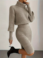 Mira | Knitted Turtleneck and Pencil Skirt Set