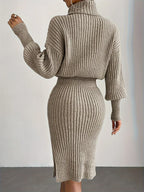 Mira | Knitted Turtleneck and Pencil Skirt Set