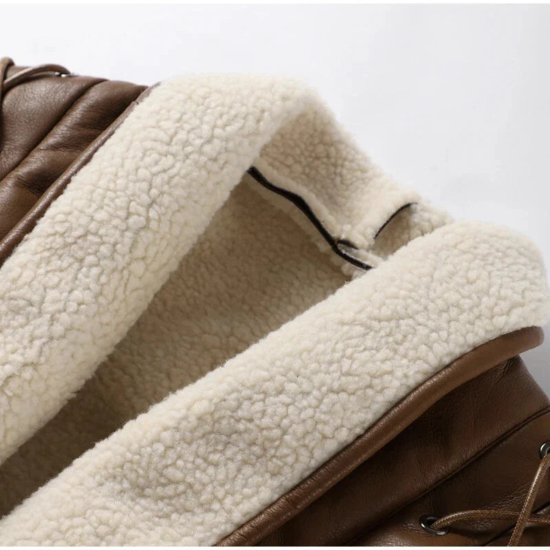 Serenya | Vegan Shearling Coat for Women with Waist Belt