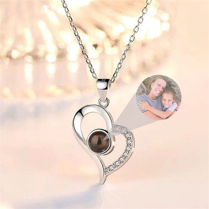 Custom Heart Drop Photo Necklace