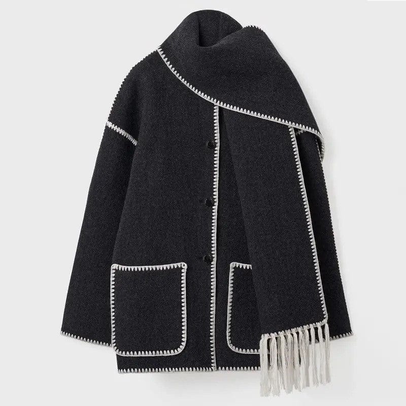 Sara | Elegant Women's Coat With Scarf