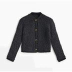 Ester | Damen Strickjacke mit Teddystrick und Knöpfen