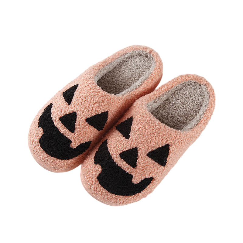 Pumpkin Plush Halloween Slippers