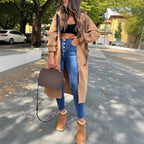 Giselle™ - Lange jas met leuke details voor vrouwen