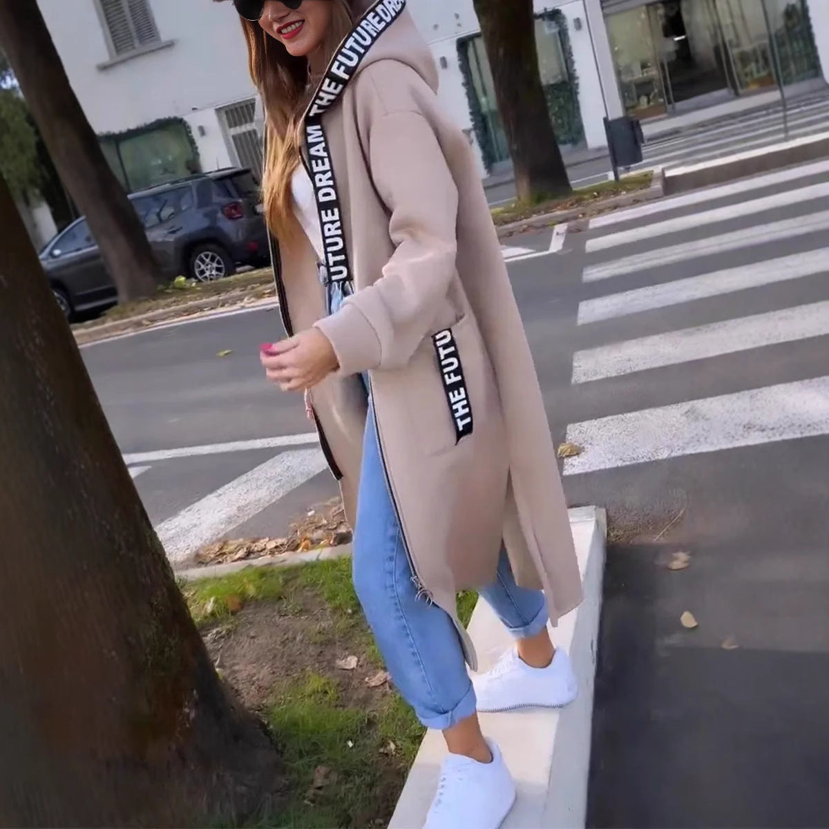 Giselle™ - Lange jas met leuke details voor vrouwen