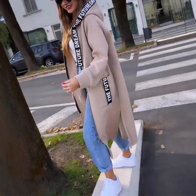 Giselle™ - Lange jas met leuke details voor vrouwen