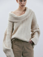 Oversized Wollpullover | Atmungsaktiver, wärmender Damenstrickpullover
