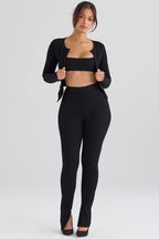 PuurShine - Gerippte Strickjacke mit Leggings