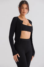 PuurShine - Gerippte Strickjacke mit Leggings