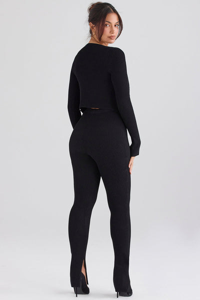 PuurShine - Ribgebreid vest met legging