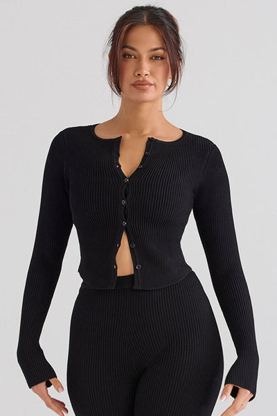 PuurShine - Ribgebreid vest met legging