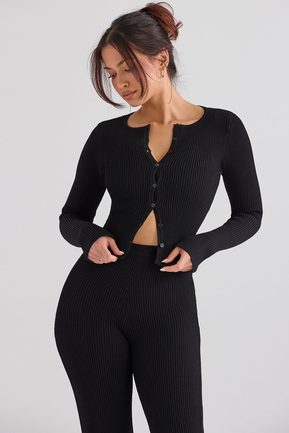 PuurShine - Ribgebreid vest met legging