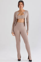 PuurShine - Gerippte Strickjacke mit Leggings