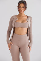 PuurShine - Gerippte Strickjacke mit Leggings