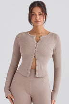 PuurShine - Gerippte Strickjacke mit Leggings