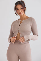 PuurShine - Gerippte Strickjacke mit Leggings