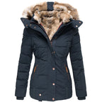 Mireda | Warm winter coat with luxurious fur collar