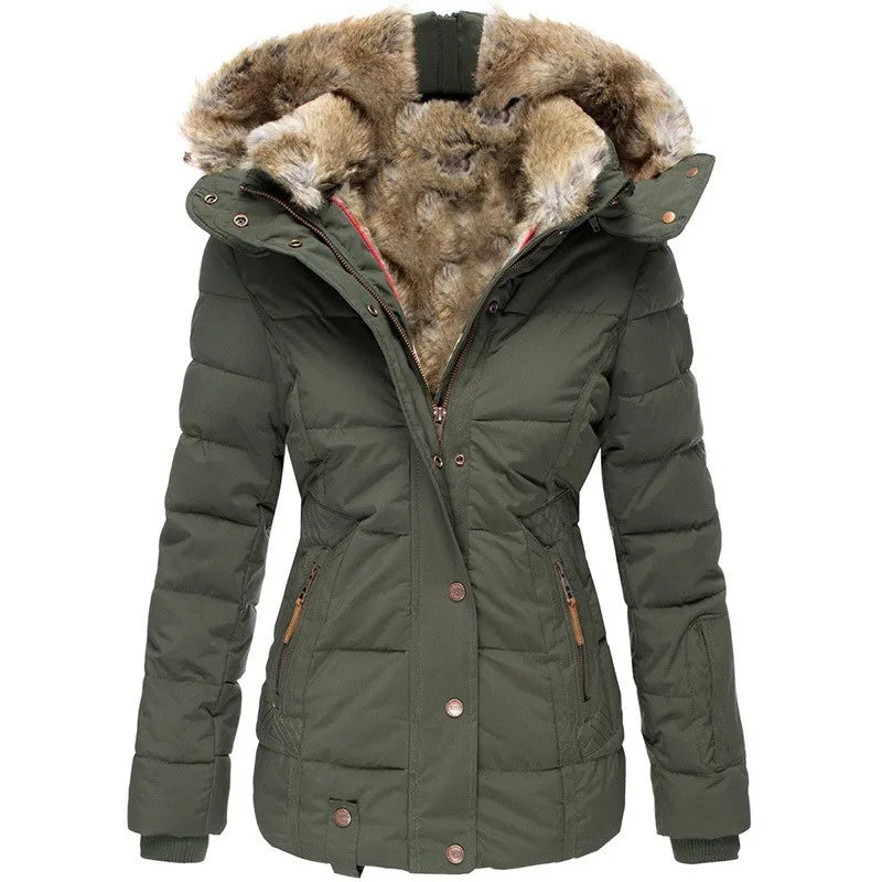 Mireda | Warme Winterjas met Luxe Bontkraag