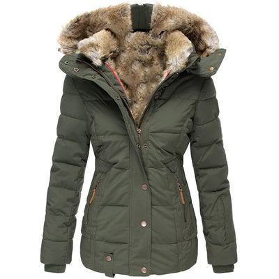 Mireda | Warme Winterjas met Luxe Bontkraag