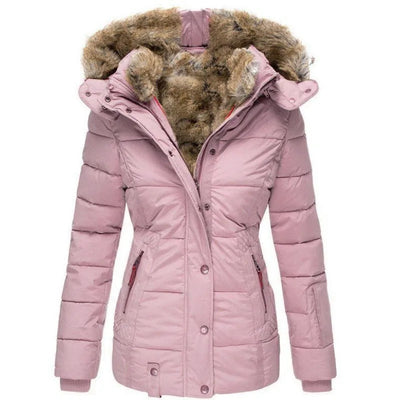 Mireda | Warme Winterjas met Luxe Bontkraag