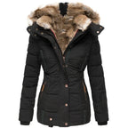 Mireda | Warm winter coat with luxurious fur collar