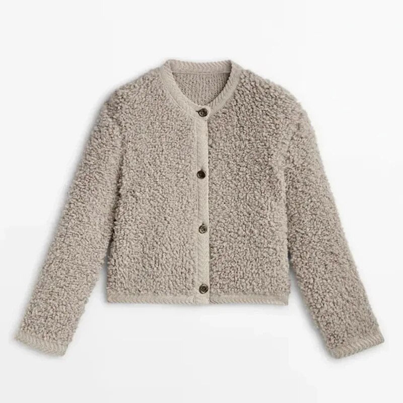 Mirella Teddy-Cardigan | Weicher Damen-Cardigan mit Knöpfen im Teddy-Look