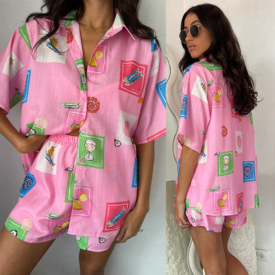 Amara - Festival Outfit Dames - Print Blouse en Broek Festivalset