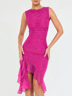 Dezalina™ – Ärmelloses Sommerkleid mit Rüschen und Spitze