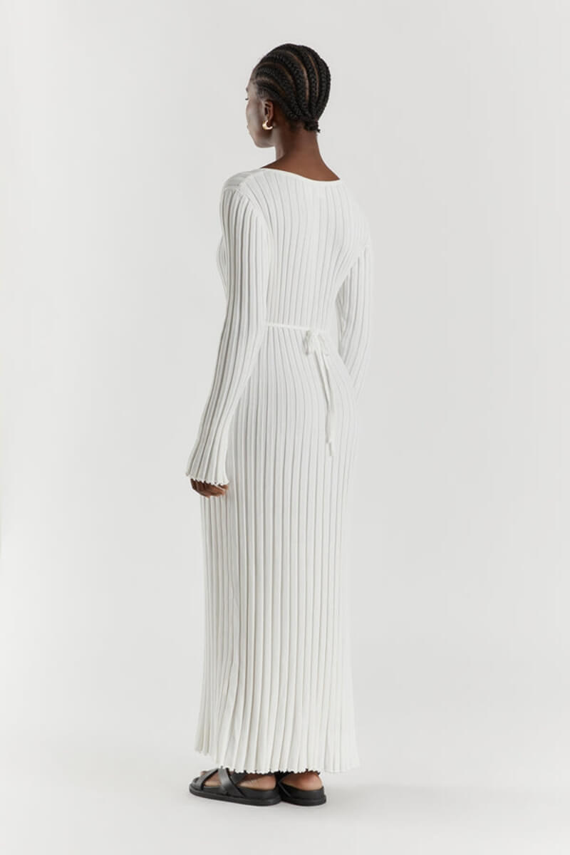 Maria™ | Knitted Midi Dress With V-neck
